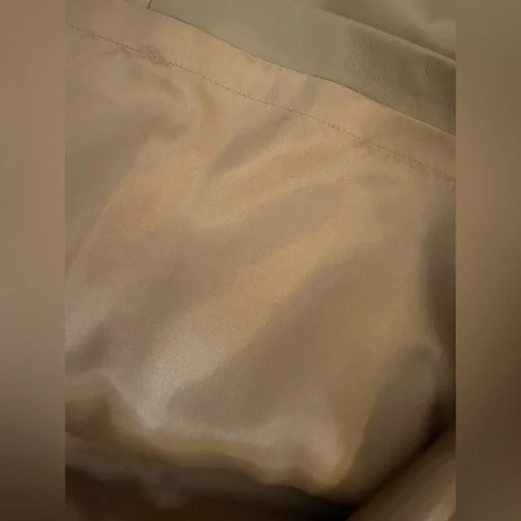 NWT DANA BUCHMAN Beige Taupe 100% Lambskin Classic Pencil Skirt Women’s Size 12 - Picture 13 of 16